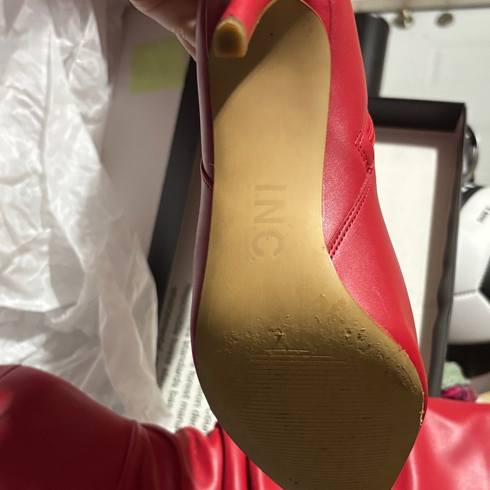 Red Knee-High Boots - Picture 5 of 6
